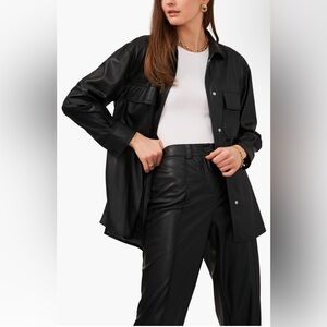 Vince Camuto Faux Leather Shirt Jacket